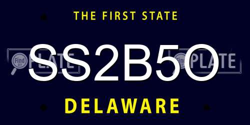 SS2B5O Delaware License Plate