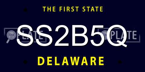 SS2B5Q Delaware License Plate