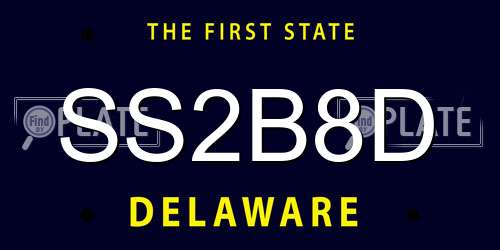 SS2B8D Delaware License Plate