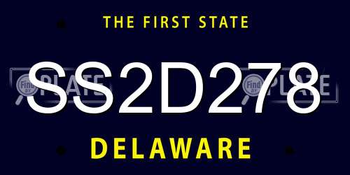 SS2D278 Delaware License Plate