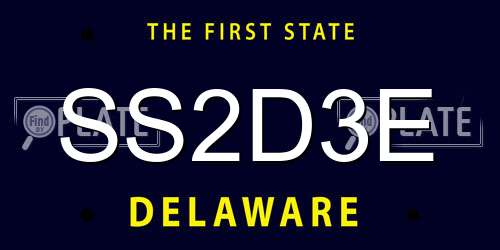 SS2D3E Delaware License Plate