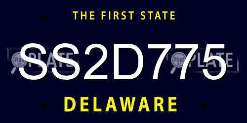 SS2D775 Delaware License Plate