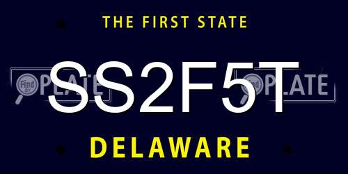 SS2F5T Delaware License Plate