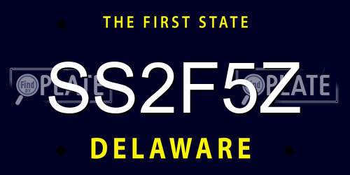 SS2F5Z Delaware License Plate
