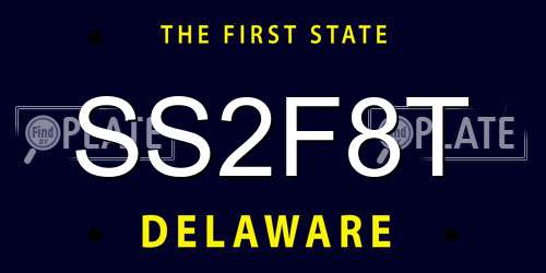 SS2F8T Delaware License Plate