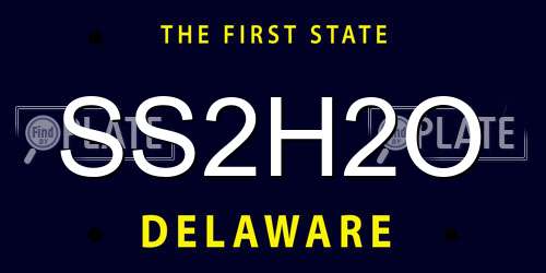 SS2H2O Delaware License Plate