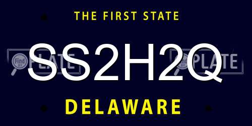SS2H2Q Delaware License Plate