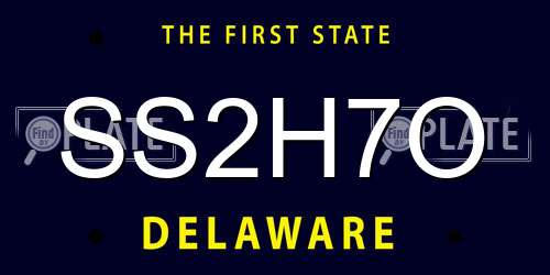 SS2H7O Delaware License Plate