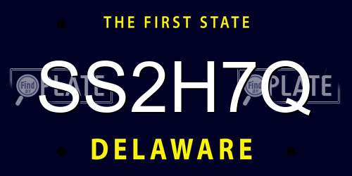 SS2H7Q Delaware License Plate