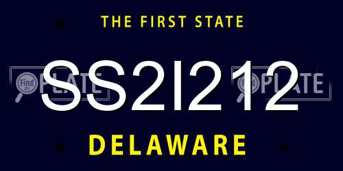 SS2I212 Delaware License Plate