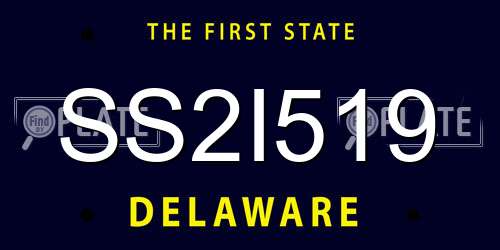 SS2I519 Delaware License Plate