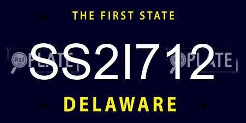 SS2I712 Delaware License Plate