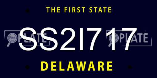 SS2I717 Delaware License Plate