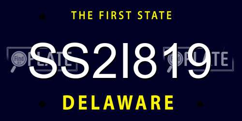 SS2I819 Delaware License Plate