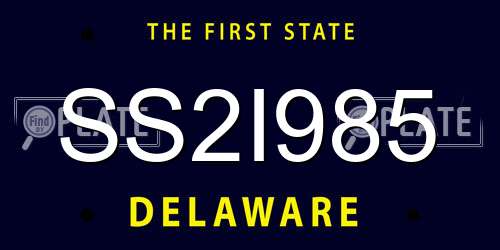 SS2I985 Delaware License Plate