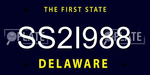 SS2I988 Delaware License Plate