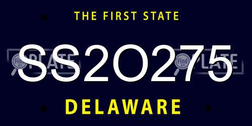 SS2O275 Delaware License Plate