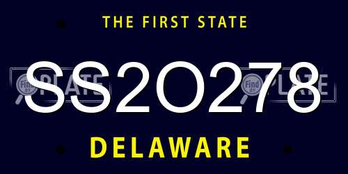 SS2O278 Delaware License Plate