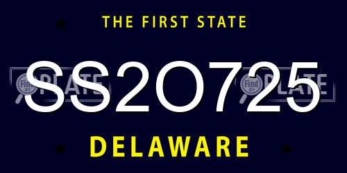 SS2O725 Delaware License Plate