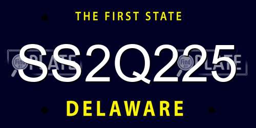 SS2Q225 Delaware License Plate