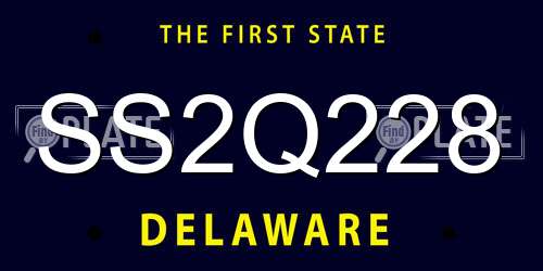 SS2Q228 Delaware License Plate