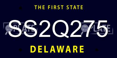 SS2Q275 Delaware License Plate