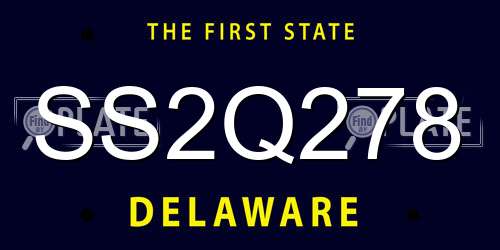SS2Q278 Delaware License Plate