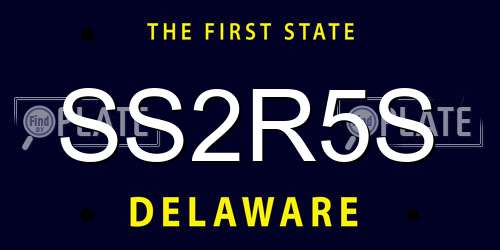 SS2R5S Delaware License Plate
