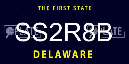 SS2R8B Delaware License Plate