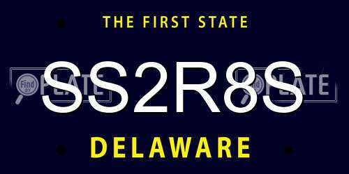 SS2R8S Delaware License Plate