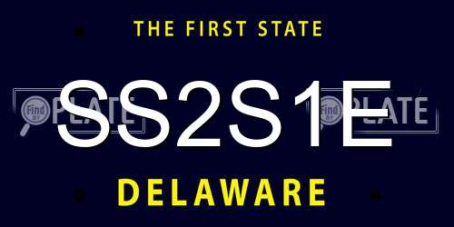 SS2S1E Delaware License Plate