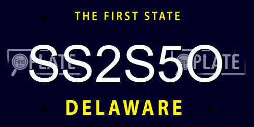 SS2S5O Delaware License Plate