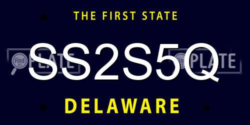 SS2S5Q Delaware License Plate