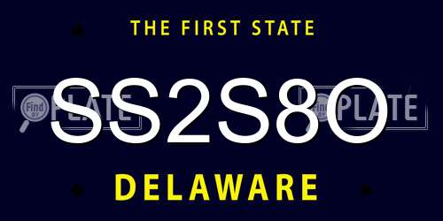 SS2S8O Delaware License Plate