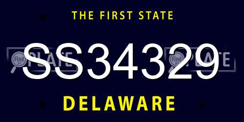 SS34329 Delaware License Plate