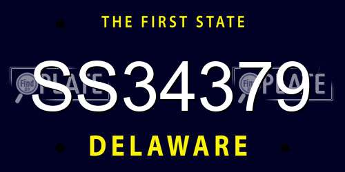 SS34379 Delaware License Plate