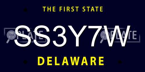 SS3Y7W Delaware License Plate