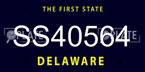 SS40564 Delaware License Plate