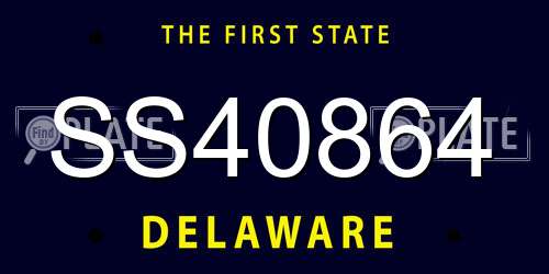 SS40864 Delaware License Plate