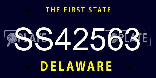 SS42563 Delaware License Plate