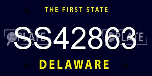 SS42863 Delaware License Plate