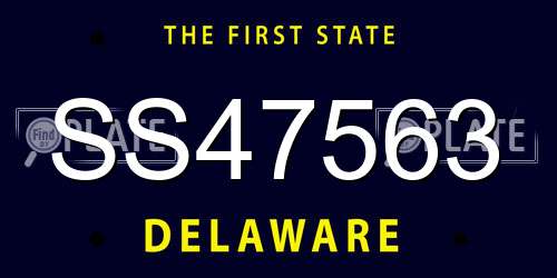 SS47563 Delaware License Plate