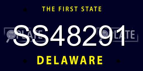 SS48291 Delaware License Plate