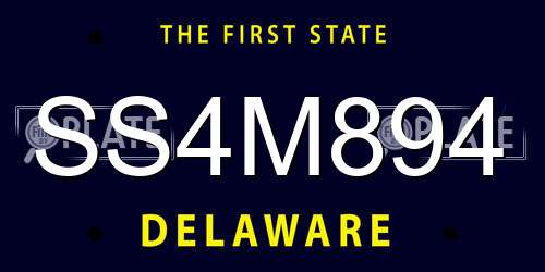 SS4M894 Delaware License Plate