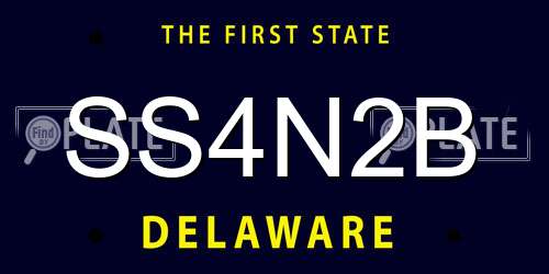 SS4N2B Delaware License Plate