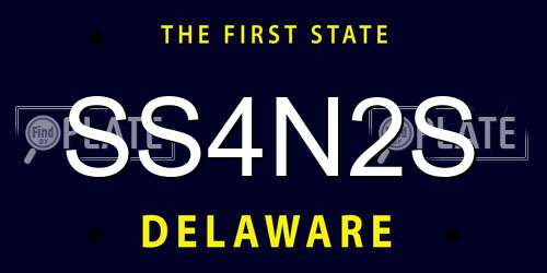 SS4N2S Delaware License Plate