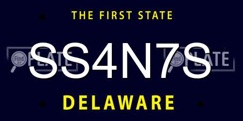 SS4N7S Delaware License Plate