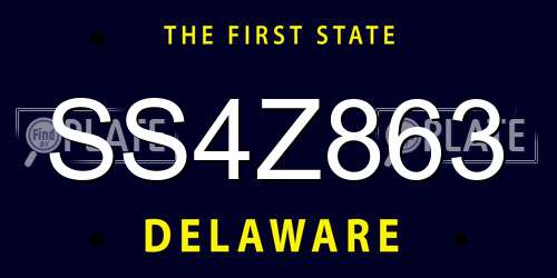 SS4Z863 Delaware License Plate