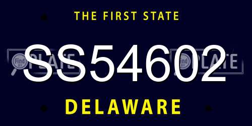 SS54602 Delaware License Plate