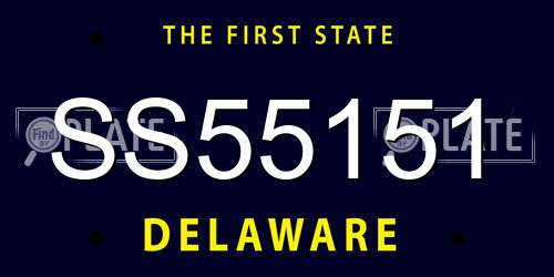 SS55151 Delaware License Plate